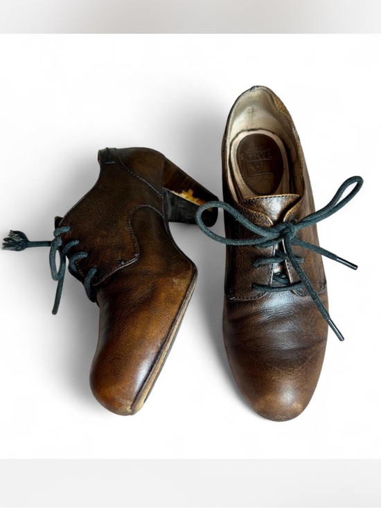 Frye Shoes - Frye Lois Oxford Brown Leather Lace-Up boots